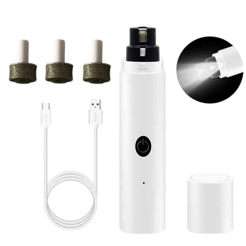 Шлифовальная машинка для ногтей для маленьких и больших собак, кусачки для ногтей, светодиодная лампа, резак для ногтей в виде лап кошек, USB перезаряжаемые принадлежности для ухода за домашними животными