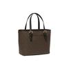 Michael Kors Mk Jet Set Монограмма Color Block Покрытый холст и кожаная отделка Сумка-тоут Сумка для покупок На плечо Через плечо Сумка Мини 35T9GTVT0B-BROWN-BLK