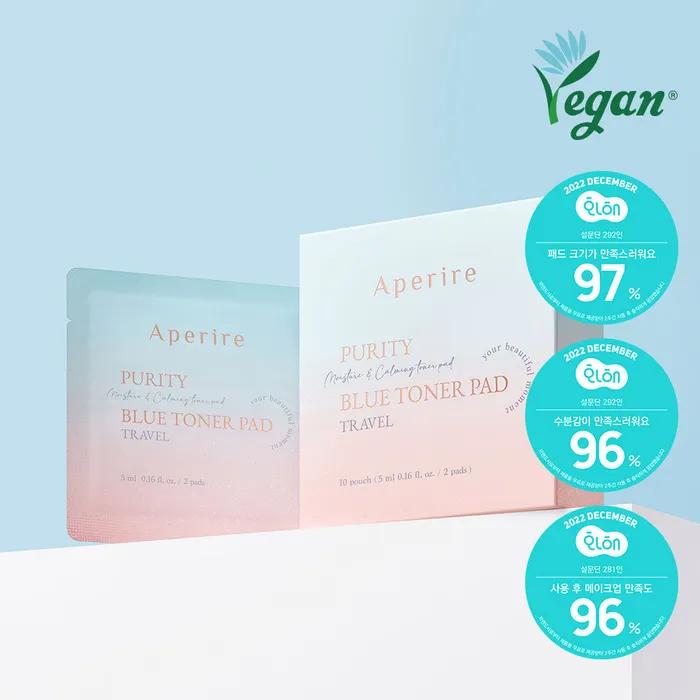 [Тревел/Успокаивающие пэды] Pure Blue Toner Pad Travel 20 штук (10 листов х 2 шт.)