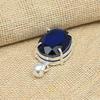 Blue Sapphire Lab-Created Gemstone 925 Sterling Silver Подвеска ручной работы Ювелирные изделия для женщин