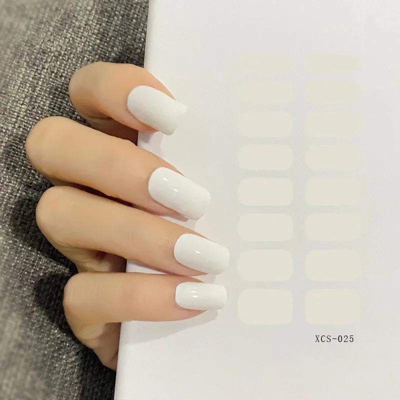 53 Colors Nail Polish Stickers Pure Strips Waterproof Adhesive Nail Full Sticker Environmental Protection DIY Nai Stickers