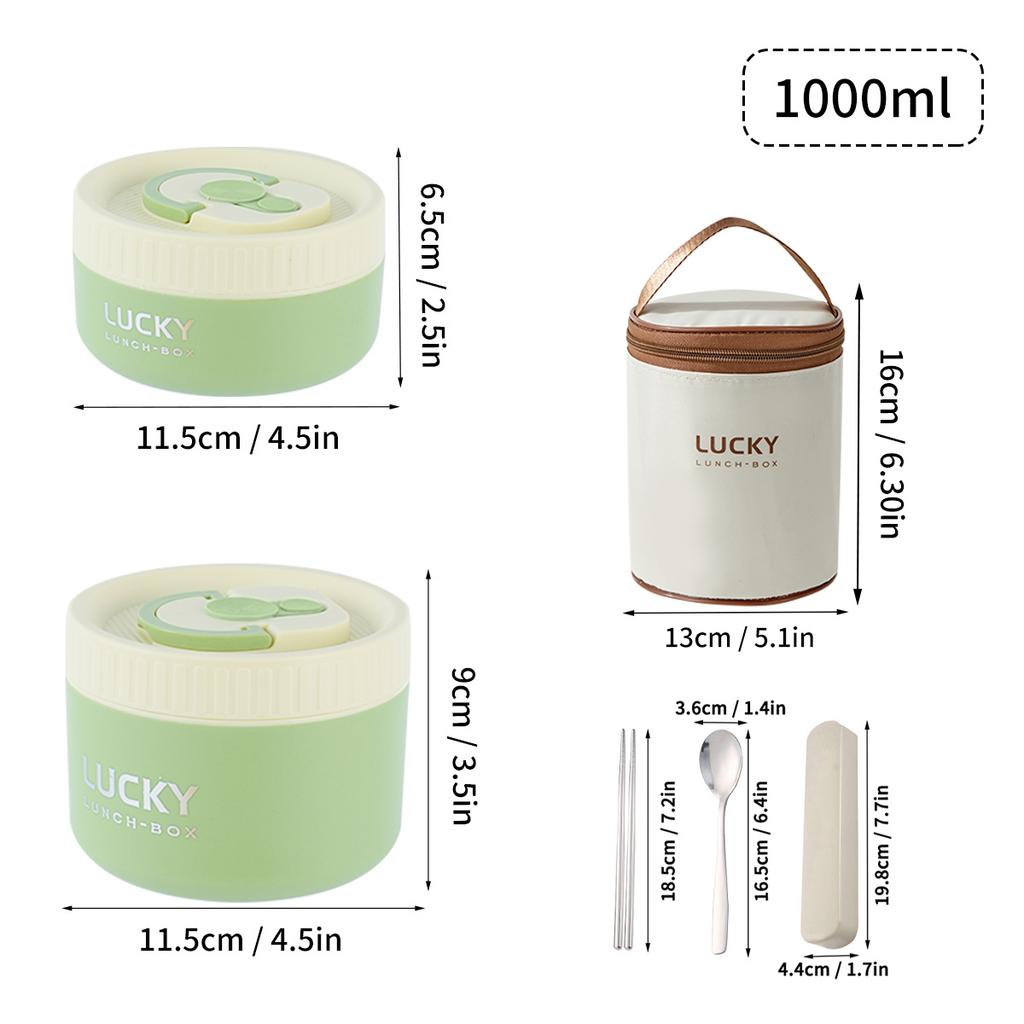 Insulated Bento Lunch Box With Tableware Microwave Safe Portable 304 Stainless Steel Food Storage Container Stackable