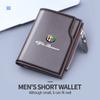 WTOM1 For Alfa Romeo Car Styling Leather Men Wallets Vintage Trifold Wallet Zip Coin Pocket Purse Giulietta 940 2010-2014 2015-2022