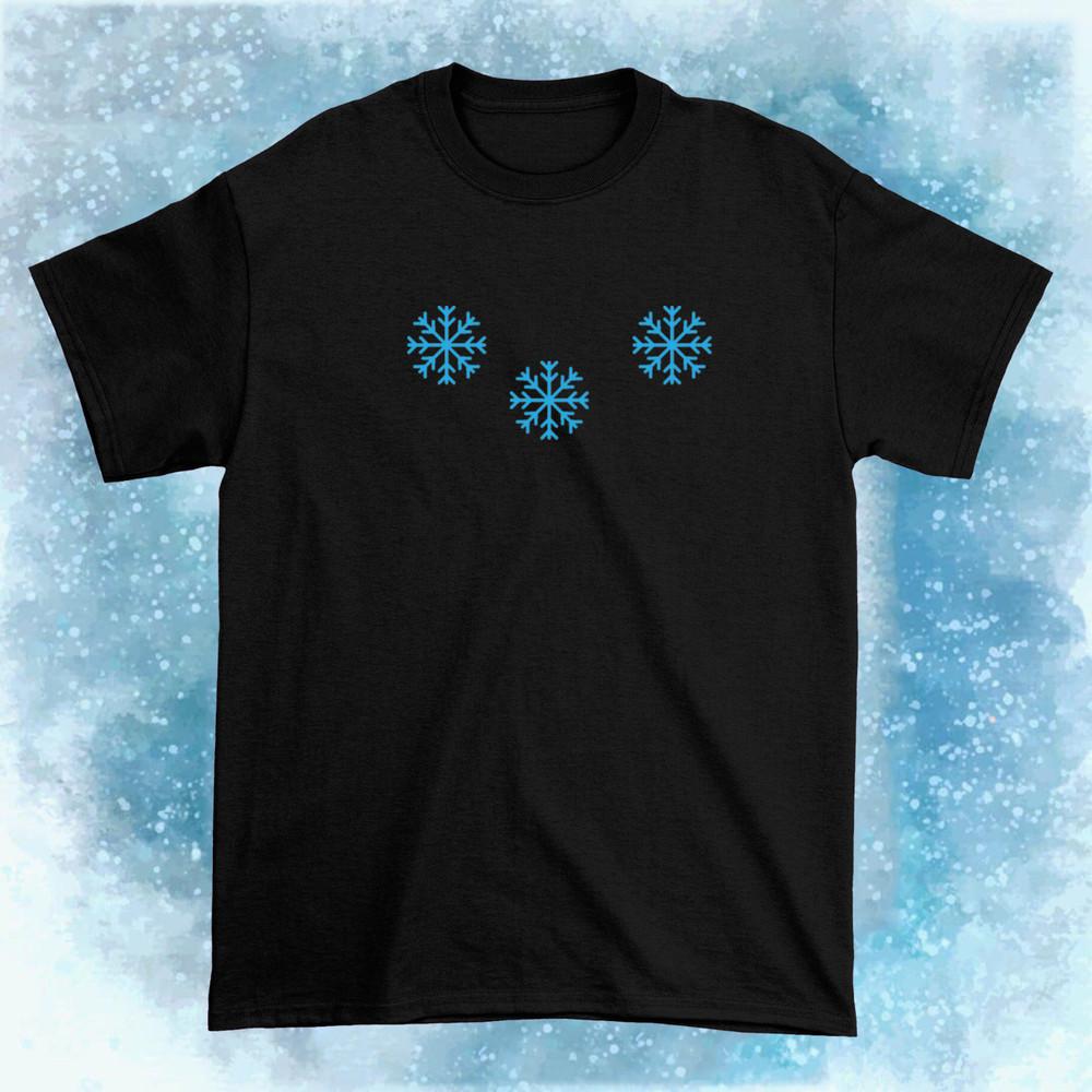 Snowflake Black T shirt Size S5XL Unisex T-Shirt