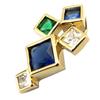 Les Trésors De Lily [P5100] - Gold Plated Pendant 'Sissi' Blue Green White Gold - 20x10 Mm