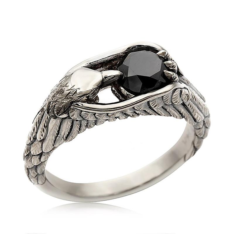 Кольцо Huitan Personality Feather Ring Black Eagle Animal Finger Accessories Hip Hop Cool Girls Rings Surprise Gift Jewelry Drop Ship