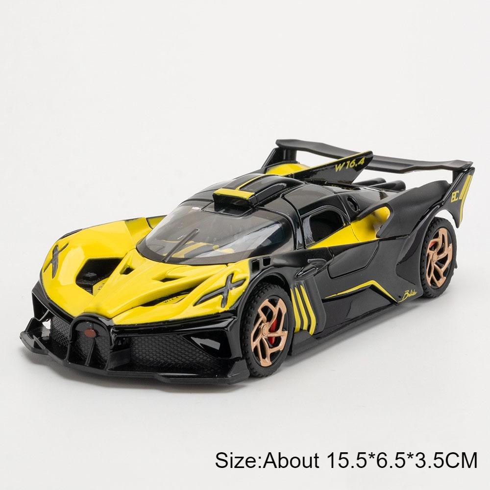 1:32 Scale Divo Bolide Sports Car Model Toy Metal Die-cast Music Light Pull Back Doors Opened Vehicle Models Boys Birthday Gifts