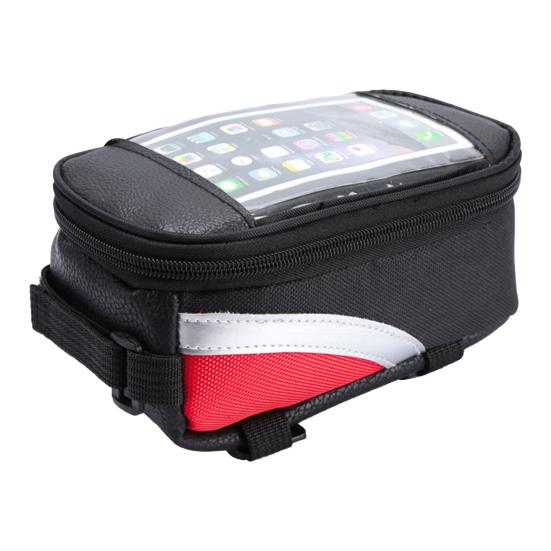 Сумка на раму велосипеда, водонепроницаемая сумка из ткани Оксфорд с сенсорным экраном и застежкой-молнией, сумка для передней трубки для горного велосипеда