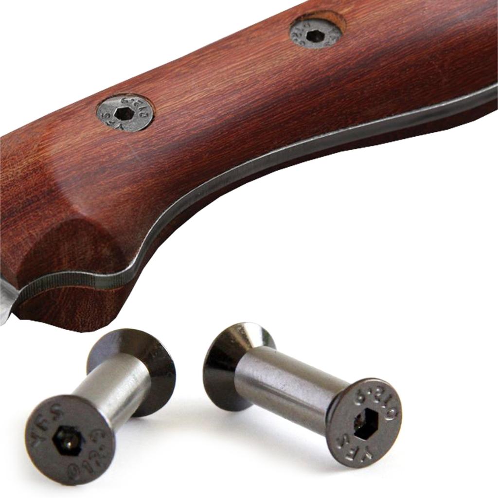 Болт для ручки ножа, заклепки, винты YFS с плоской шестигранной головкой, крепежные винты для ножей, комплект гаек для отверстия ручки 5 мм, 10 шт.