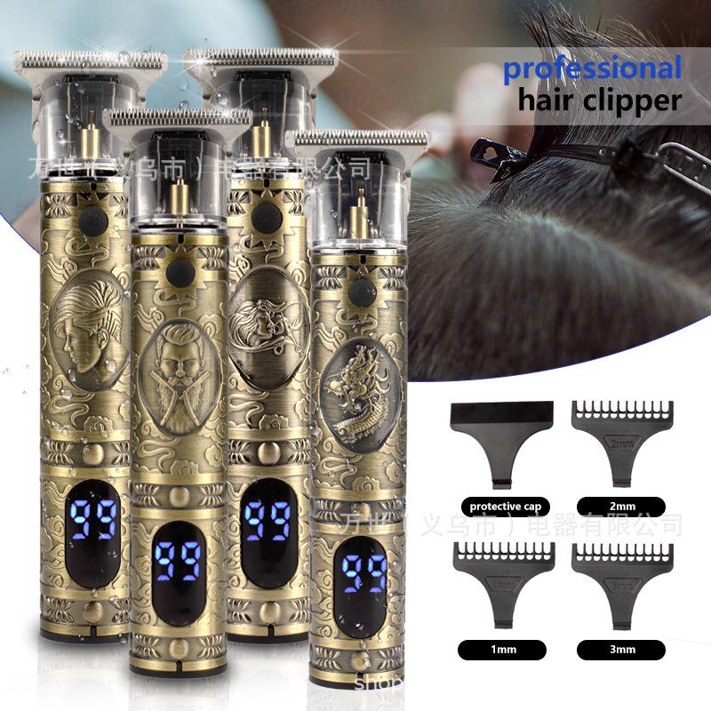 T9 LCD Display USB аккумуляторная электрическая машинка для стрижки волос - профессиональный инструмент для карвинга и тримминга