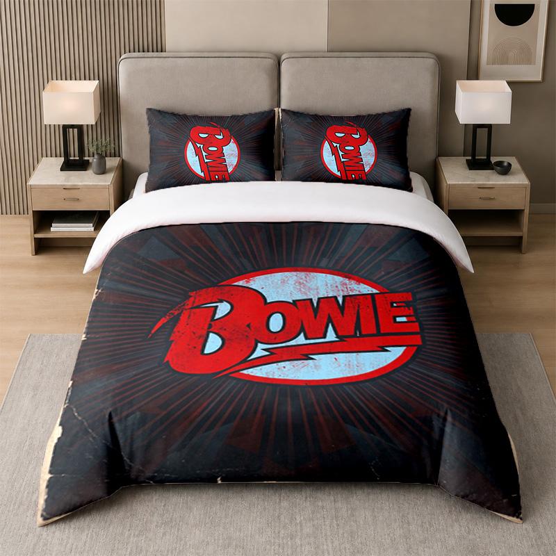 3Pcs Bedding SetDavid Bowie Soft Bed Sheet and Two Pillowcases Home Bedroom Decor