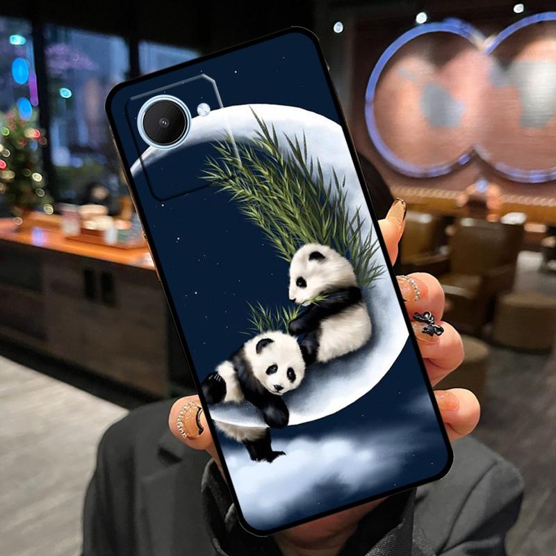 Cartoon Cute Panda Bear Case For Realme 12 Pro Plus 11 13 14 15 GT6 GT7 Pro C55 C51 C53 C25 C63 C61 C65 C67 C71 C75