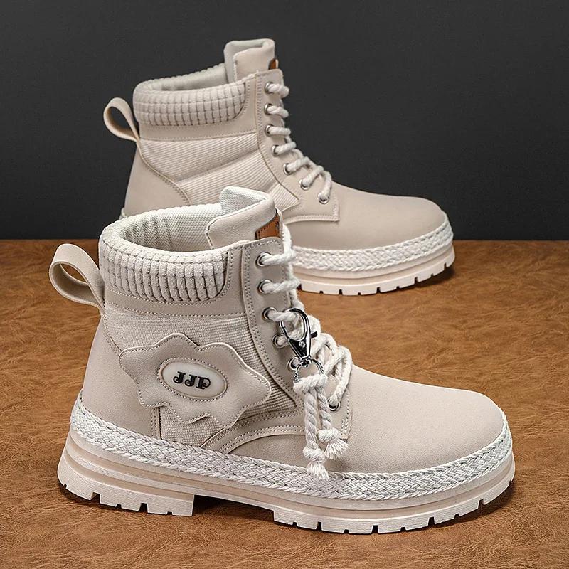 Новые мужские повседневные туфли зимние дизайнерские роскошные ковбойские военные ботинки челси на платформе кожаные тактические рабочие защитные кроссовки до щиколотки