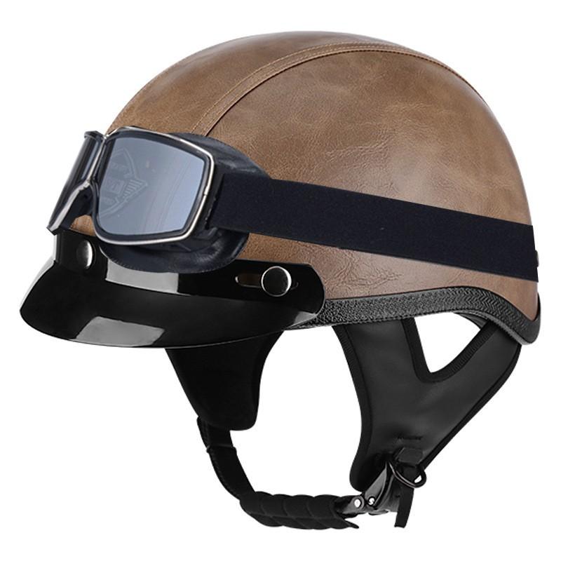 3C Certified Retro Half Helmet Scooter Motorcycle Riders Unisex All Season ABS Safety With Visor Options