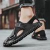 Fashion Fashion Summer Men's Sandals Designer Beach Shoes Men's Outdoor Slippers Sports Leather Breathable Loafers Luxury Flat Shoes