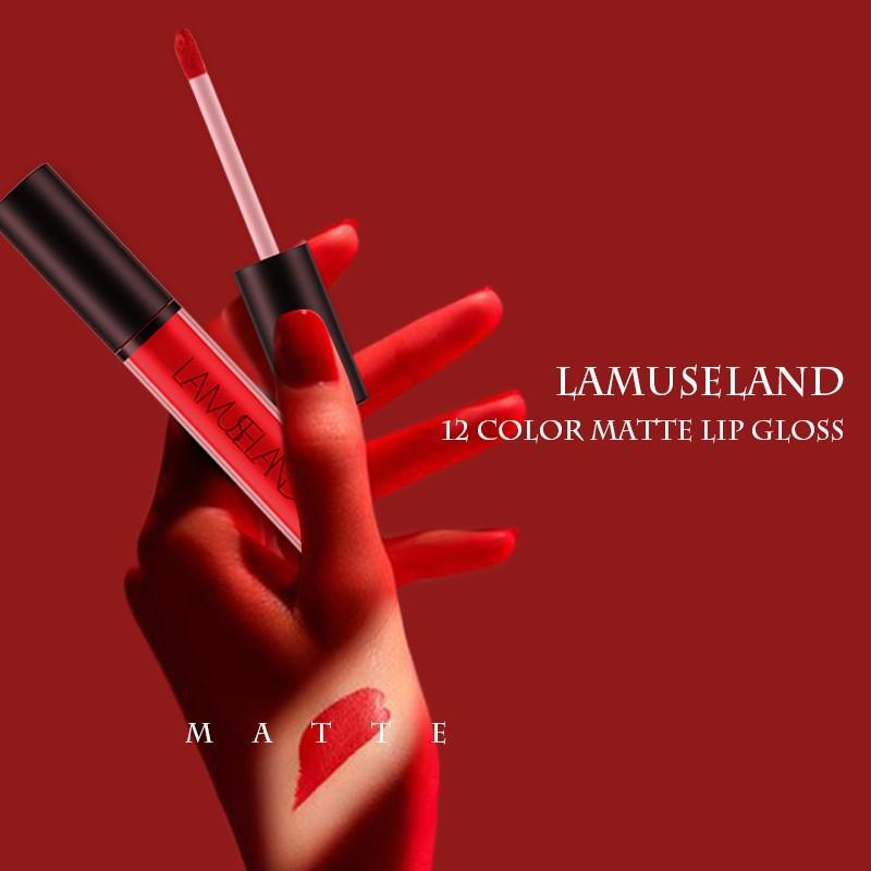 Lamuseland Waterproof Colors Longlasting 12 Lip Gloss Matte Liquid Lipstick 4g