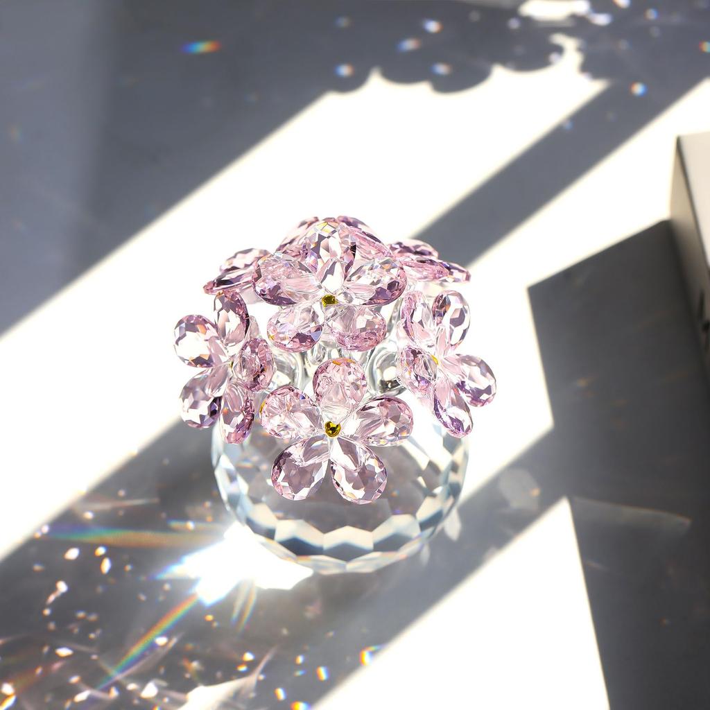 Хрустальная фигурка Розовый хрустальный цветок Домашние украшения Подарок на день рождения для подруги Подарок на день Свадьба Незабудка Матери День святого Валентина