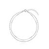 Lucy Silver White 2-Line Chain Anklet Tassvw00060M(Lt)