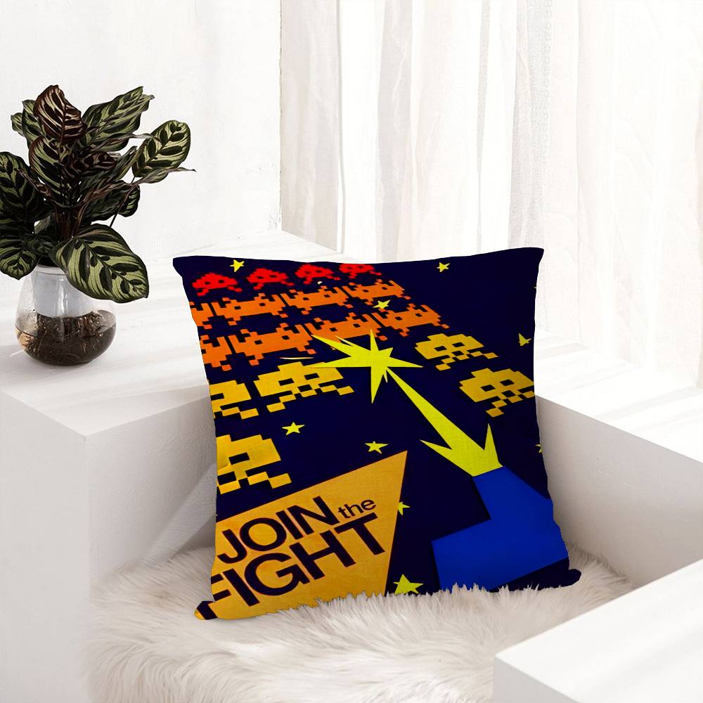 Classic Shooting Game S-Space Invaders Maple Design Cushion Cover Happy Autumn Harvest decor Holiday Decorati Pillow Cover