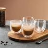 2 шт. Двойные стенки из прозрачного стекла ручной работы, термостойкие чашки для чая, кружка для здорового напитка, чашки для кофе и молока 250/350/450 мл, посуда для напитков