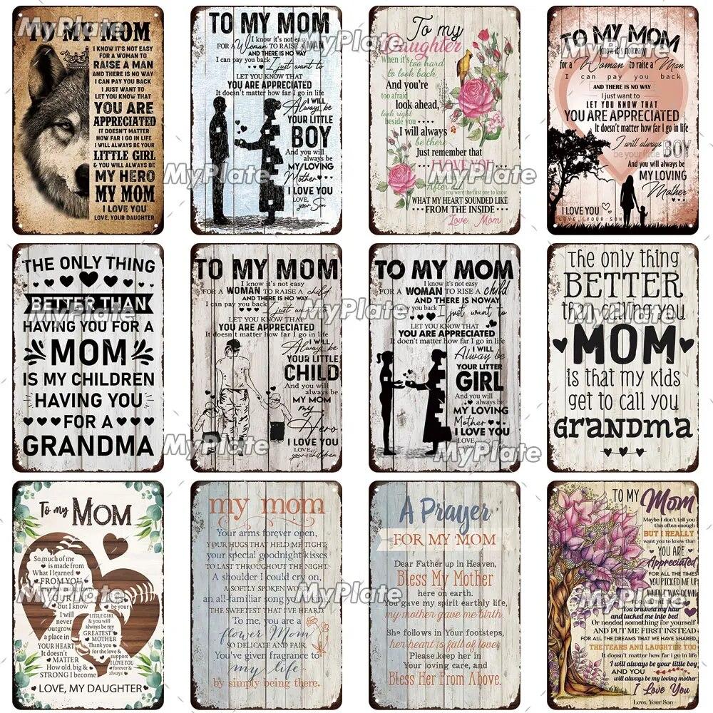 Vintage To My Mom Metal Sign Love Tin Sign Decoration Plaque Home Wall Decor Bar Sign Home Decor Poster Drop Shipping
