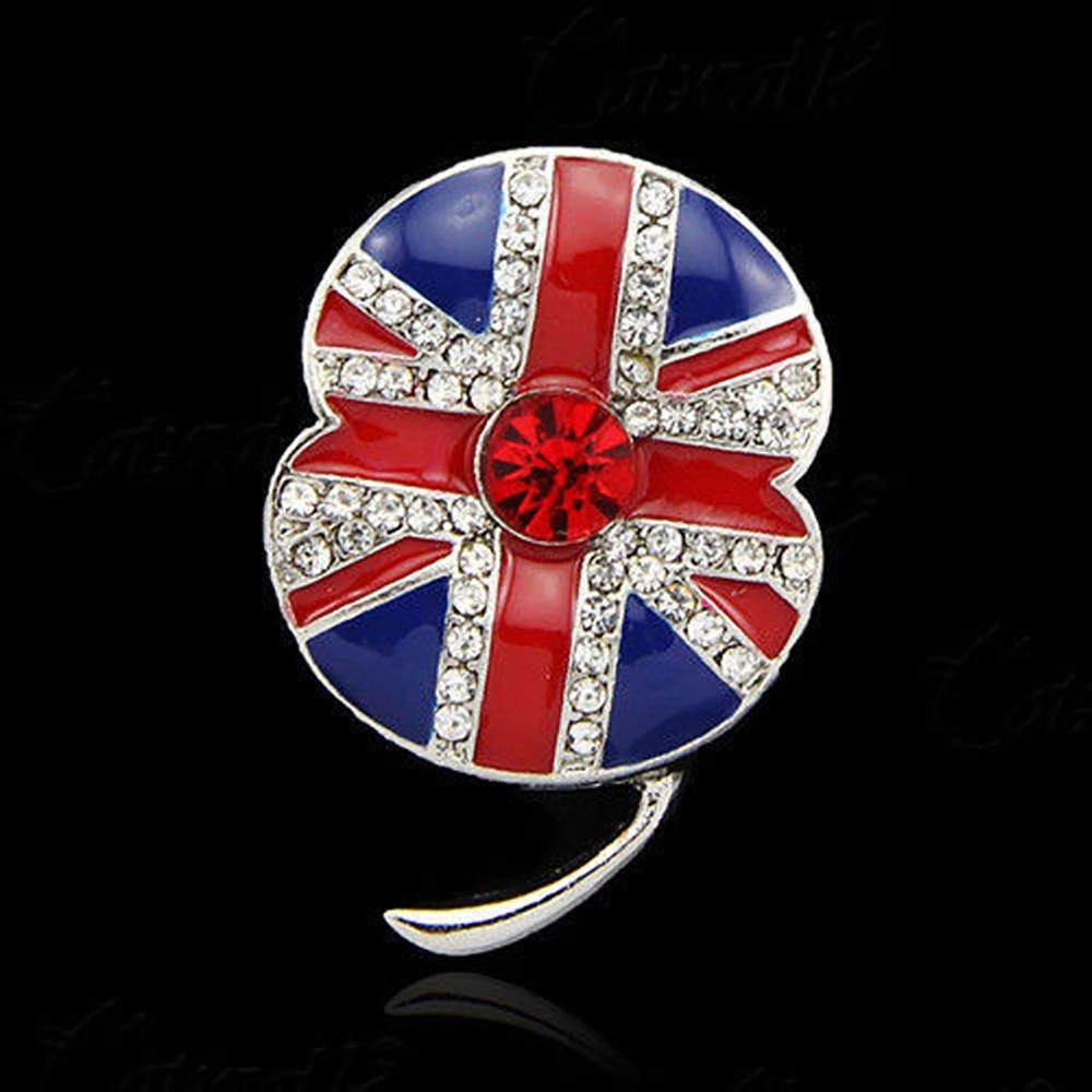 Винтажная хрустальная блестящая брошь со стразами в виде красного мака, броши-булавки для женщин, ювелирные изделия для вечеринок, подарки, аксессуары для одежды