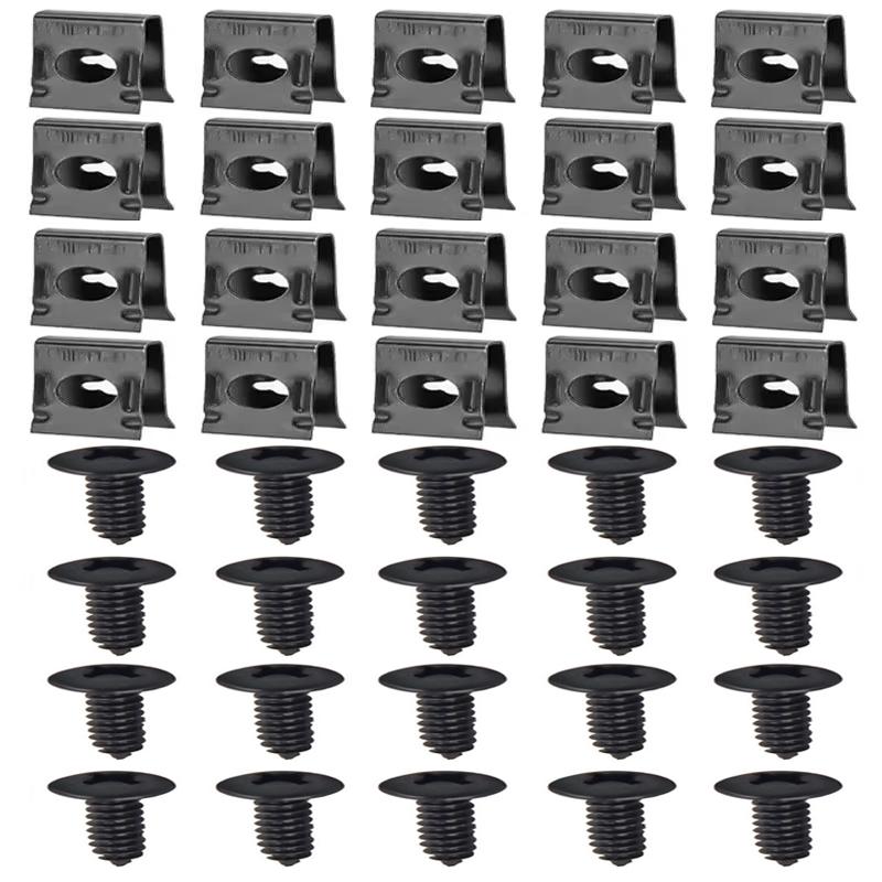 40/20/10 шт. Металлический саморез для автомобилей и мотоциклов, U-образный зажим с винтом, защита от ржавчины, винтовая пряжка, листовое железо