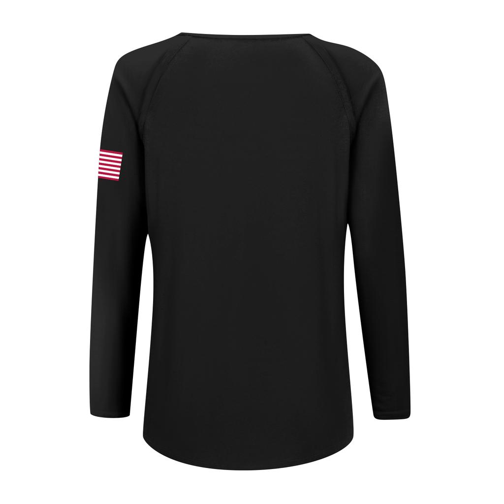 Women's Fashion Casual Long Sleeve Halloween Printed V-Neck Top