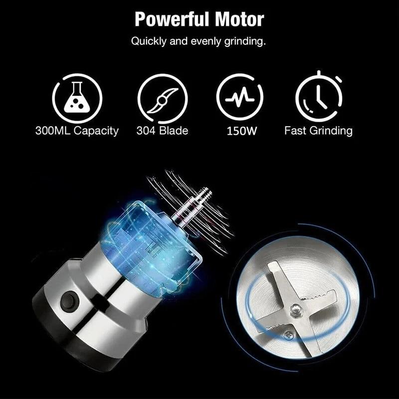 Электрическая мельница для кофейных зерен из нержавеющей стали с 4 лезвиями, бытовая мельница для перца и орехов, мельница для кукурузы с солью и специями
