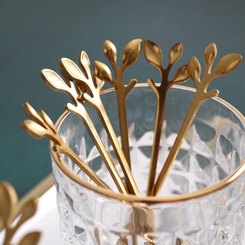 Reusable Leaf Design Fruit Forks Set