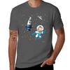 George the curious monkey astronaut cartoon in space scene for childrens room TShirt Work Comfort TShirt for Unisex