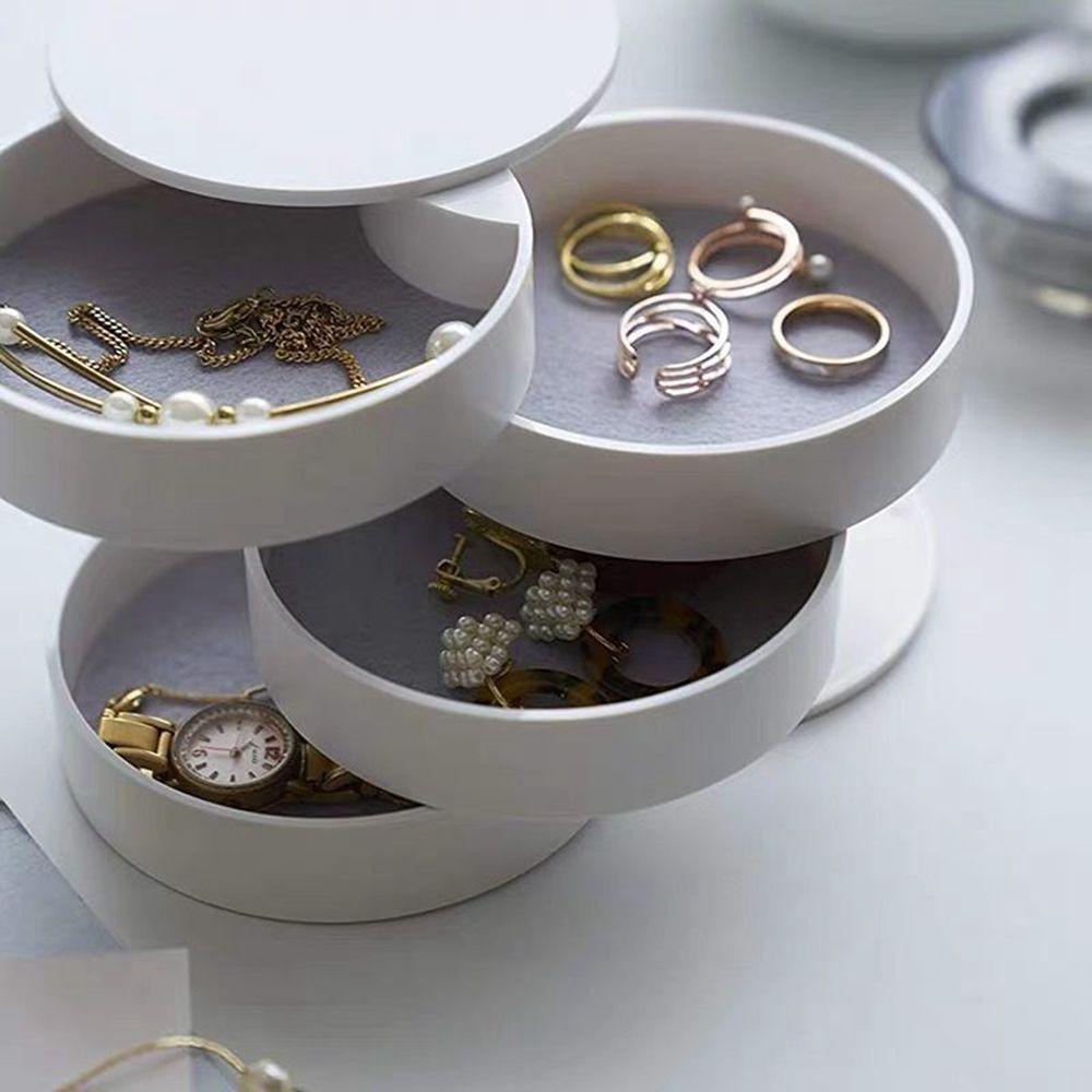 Стильный держатель для колец, пылезащитный отсек для хранения сережек, вращающиеся шкатулки для хранения ювелирных изделий