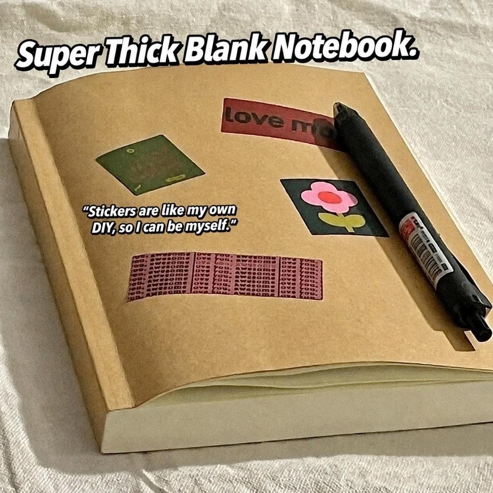 Thick Pages Blank Notebook 368 Pages Draft Book Durable Student Diary Notebook Students