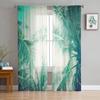 Green Leaves Jungle Plant Nature Modern Tulle Curtains For Living Room Sheer Curtain Bedroom Voile Decorative Window Treatments
