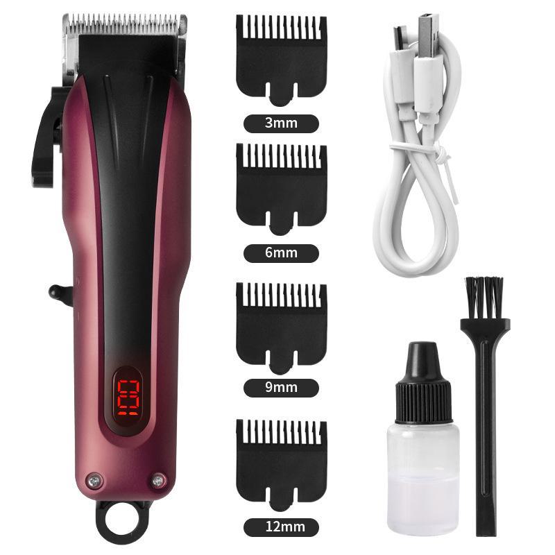 Professional LCD Hair Clipper with USB Charging for Hairdressing