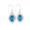 Swiss Blue Topaz Gemstone 925 Sterling Silver Jewelry Handcrafted Earrings 1.90" EE-35-8
