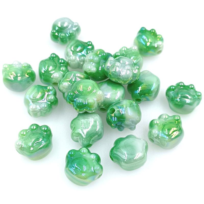 Bracelet Necklace Two-color Cat Paw Beads 10pcs DIY Jewelry Accessories Fashion UV Dazzle Acrylic Beaded Material Beads
