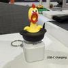 Novelty Finger Button Clicker Funny Screaming Chicken Bag Pendant Keychain  For Stress Relief