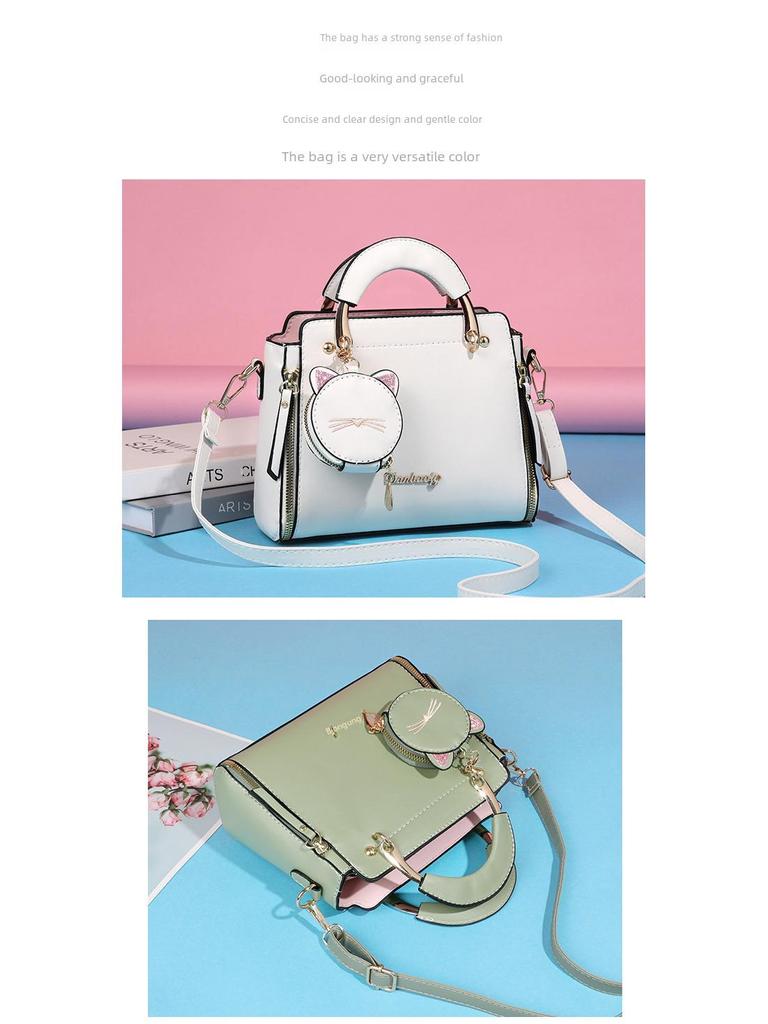 «Универсальная женская сумка через плечо 2023 года: Простая, симпатичная, однотонная сумка-мессенджер.