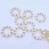 12Pcs Imitation Pearl Napkin Rings Set Elegant Rhinestone Napkin Holder