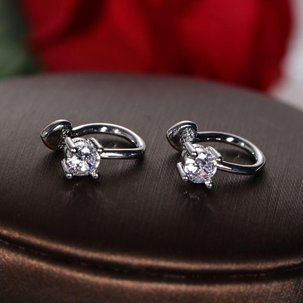 6мм 4мм Женские Мужские Вечеринка Циркон Кафф на ухо Без пирсинга Козелка Серьги Серьги без пирсинга