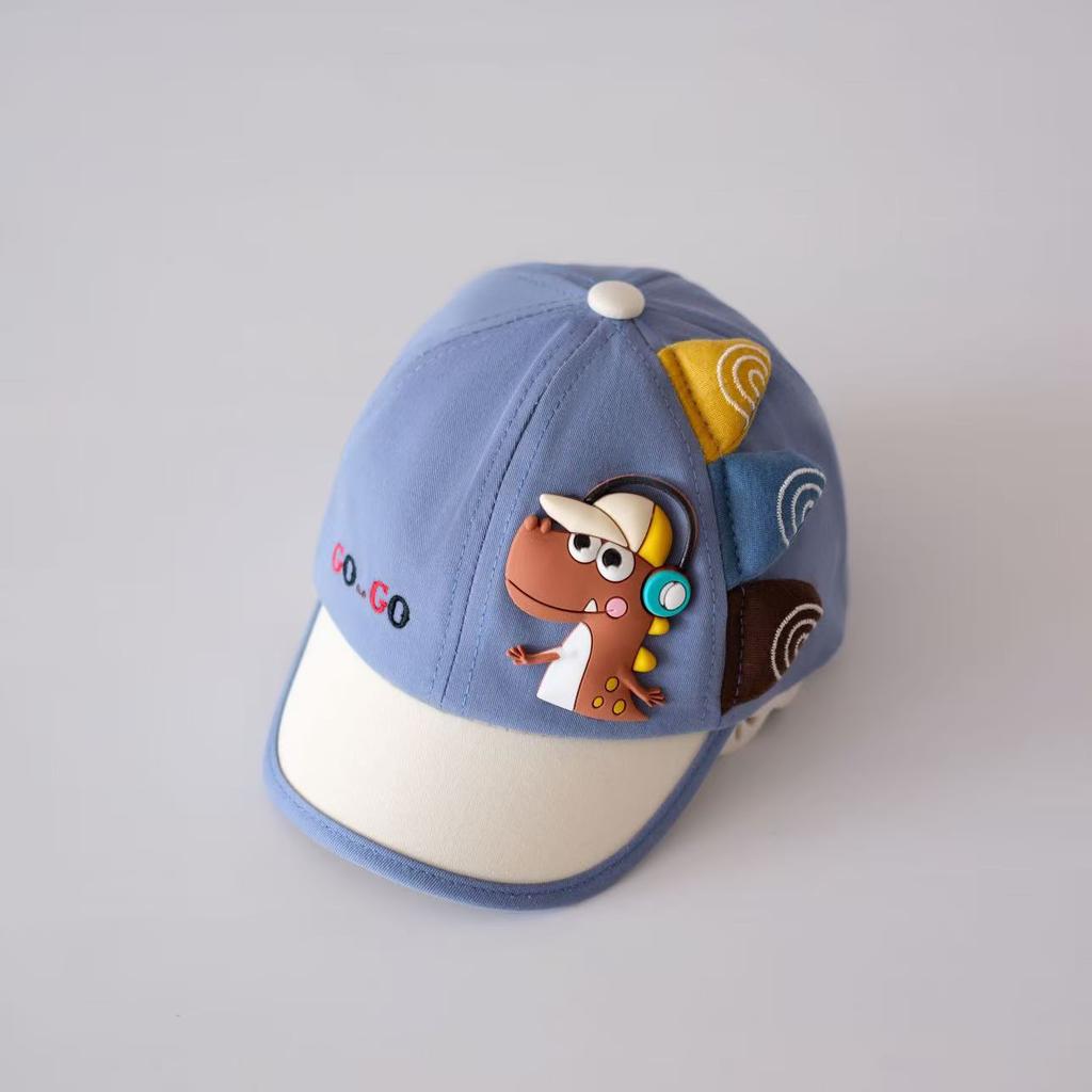 Baby Dinosaur Baseball Cap Cotton Sun Protection Visor Thin Brim Peaked Hat For Boys Girls Spring Autumn Cartoon Infant Headwear