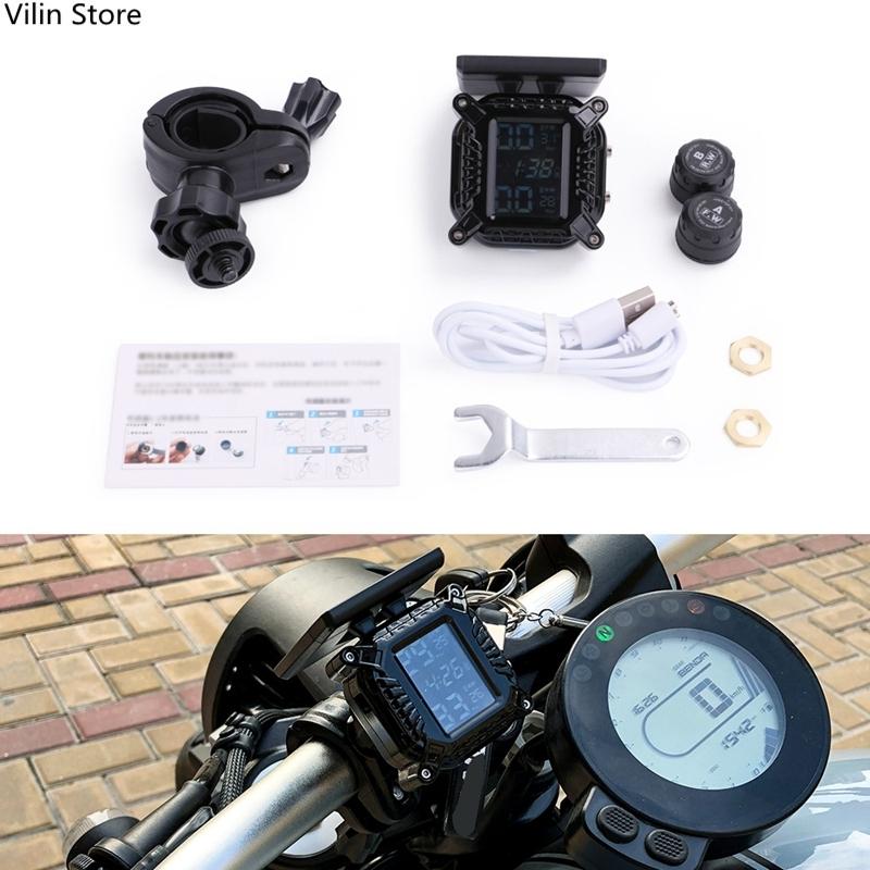 TPMS мотоцикл мото мотороллер система мониторинга шин с солнечной водонепроницаемостью TMPS в режиме реального времени