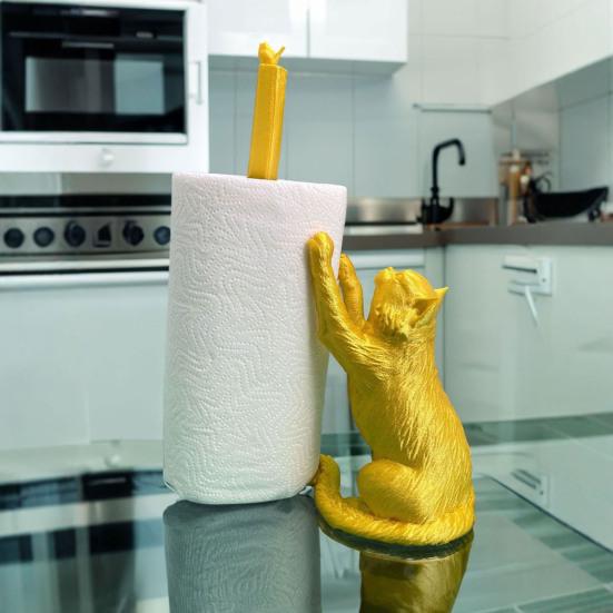 Yousheng Free Standing Cat Держатель для бумажных полотенец Прочная конструкция Держатель для бумажных полотенец на кухонную столешницу Забавный органайзер для бумаги в виде кота