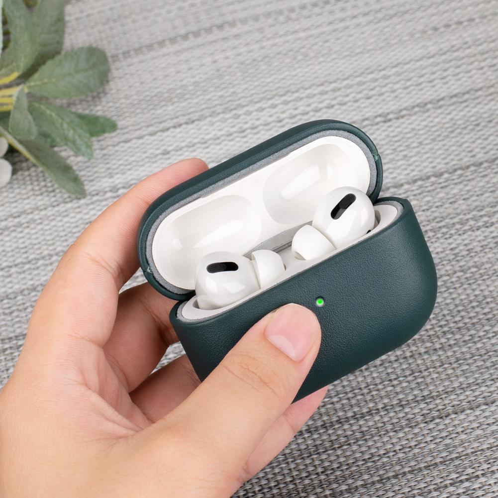 Чехол из натуральной кожи для AirPods Pro 3 Полностью защитный чехол Устойчивая к царапинам подкладка Совместим с беспроводной зарядкой