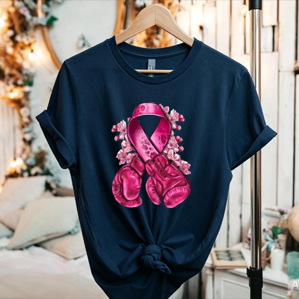 Superhero Diamond Pink Ribbon Breast Cancer Awareness TShirt Warrior Support Casual Cotton Ladies Breast Cancer Fighter Tee Top