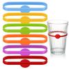 12Pc Silicone Drink Markers Wine Glass Charms Glass Cup Glass Bottle Strip Tag Marker Labels For Cups Cocktail Glass Party Guest