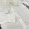 Girls Spring Solid Color Long Sleeve Lace T-shirt Cute Fresh Pullover Tops