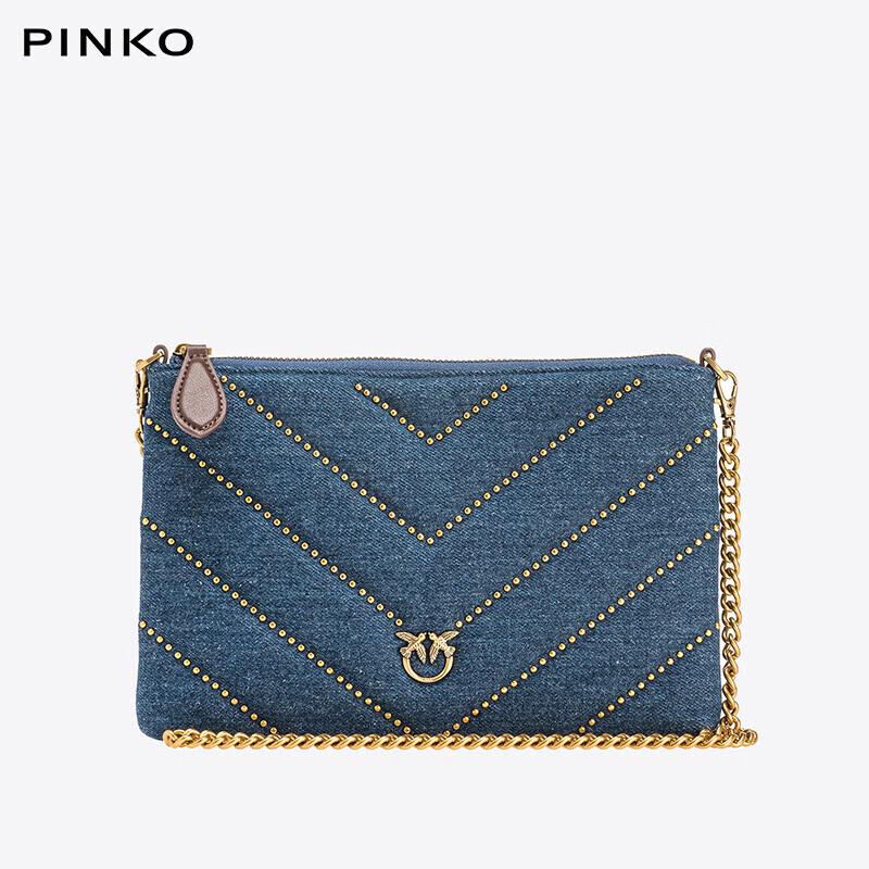 Клатч PINKO из денима с цепочкой и ласточками