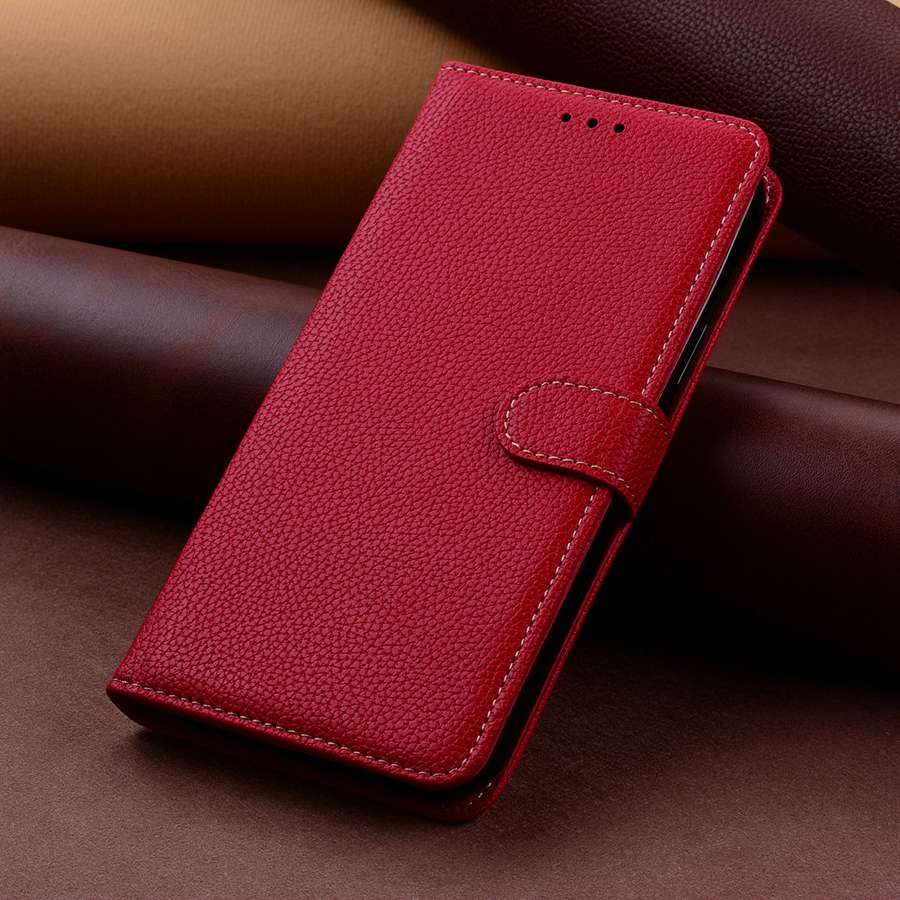 Кожаный флип-чехол с текстурой личи для Xiaomi Poco C65 X6 Pro 5G M4 M3 X3 X5 13T 12T Redmi Note 8 9 10 11 12 13 Pro 9T 9C 13C A2 A3, чехол-бампер для кошелька